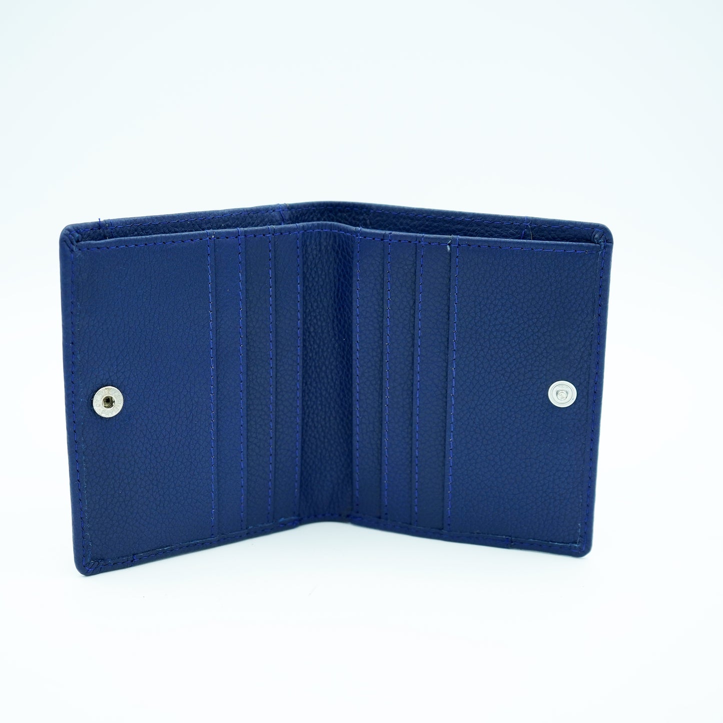 Portafoglio uomo pelle blu Carlo – Portafoglio compatto artigianale