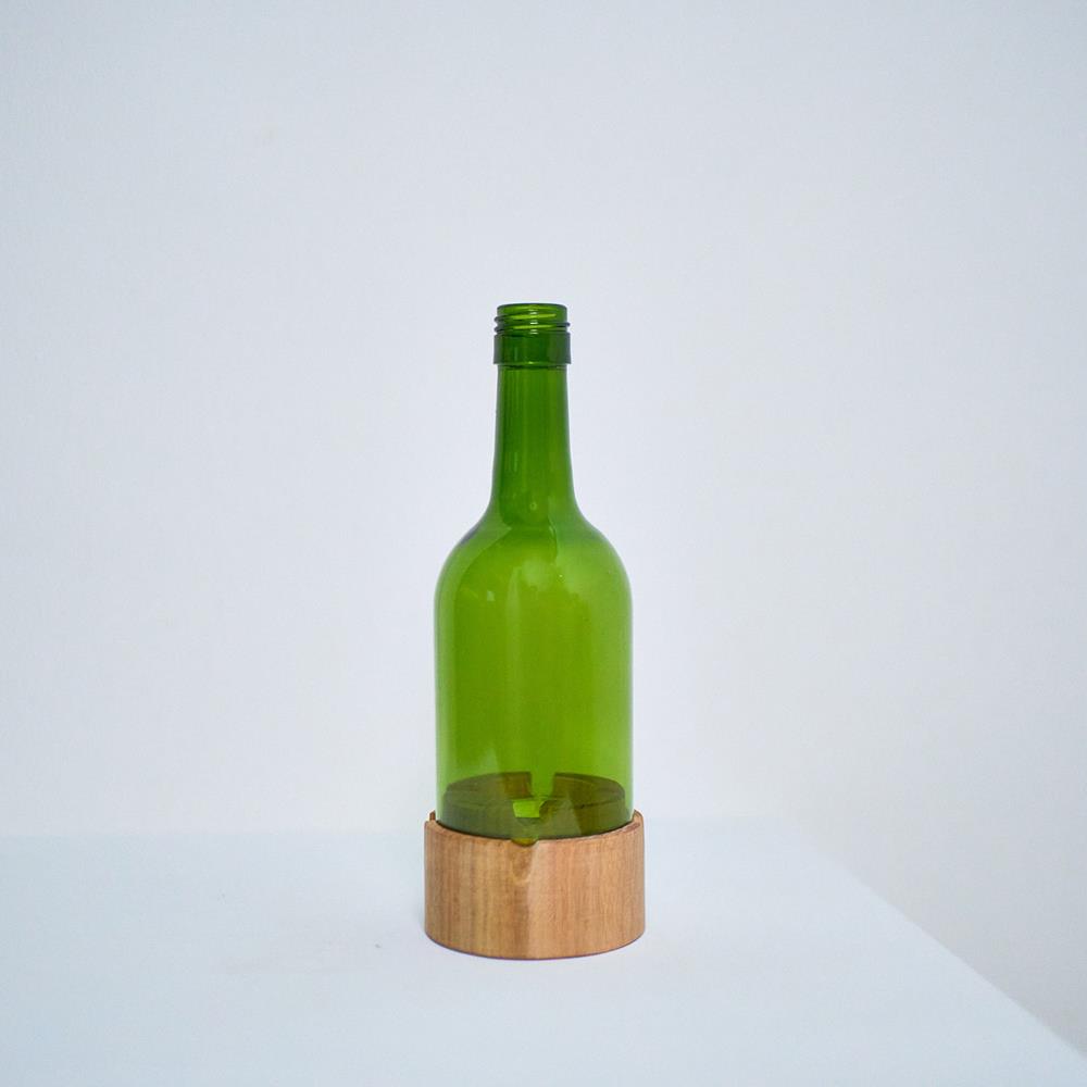 PORTALUMINO BOTTLE VETRO RICICLATO VERDE OLIVA | COD HUBAQTZ0010821