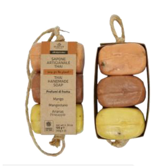 TRIS SAPONI ARTIGIANALI THAY PROFUMI DI FRUTTA| COD.7046| 3 x 40 gr