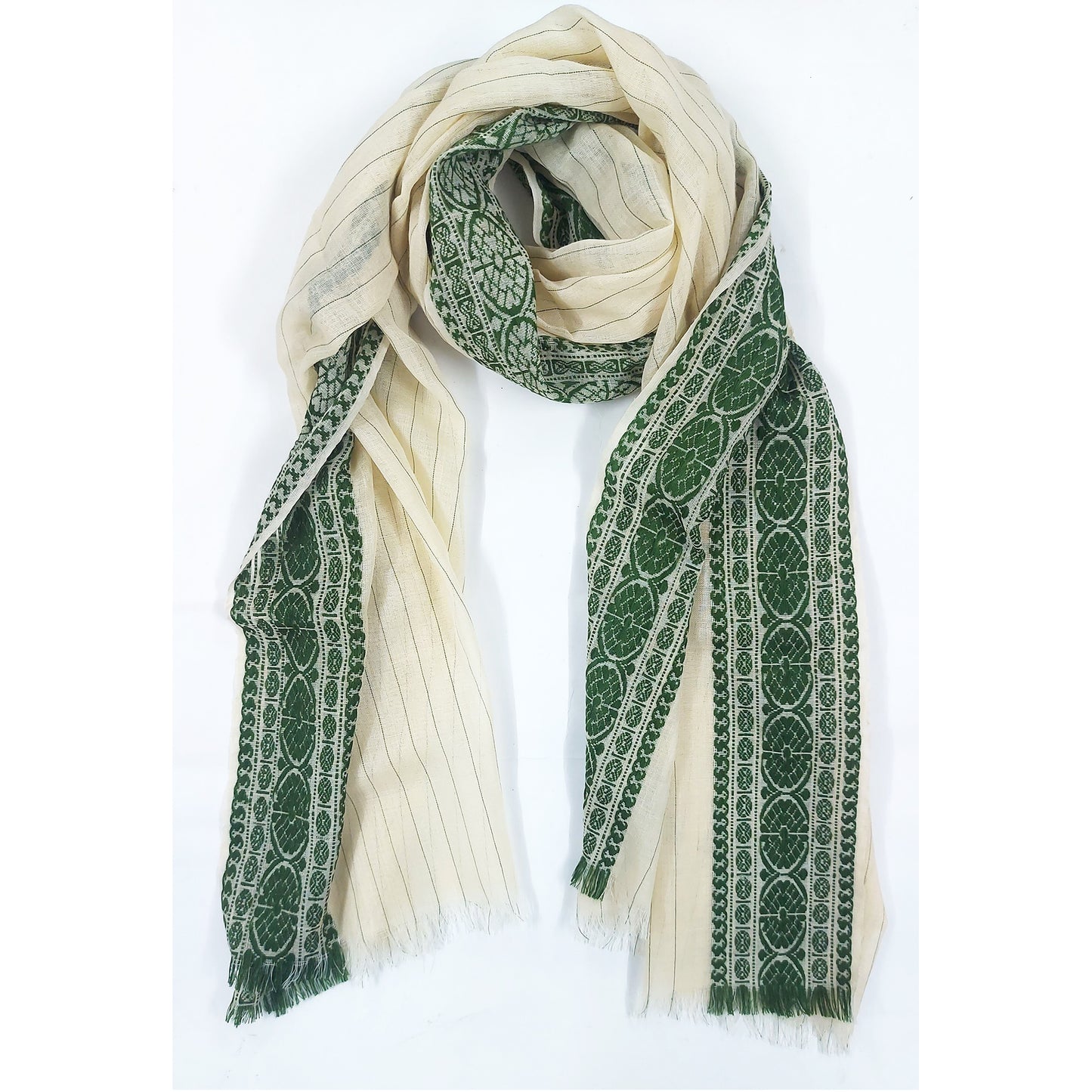 STOLA EMMA LANA RICAMATA COLOR VERDE | COD. HUBEQ8034766