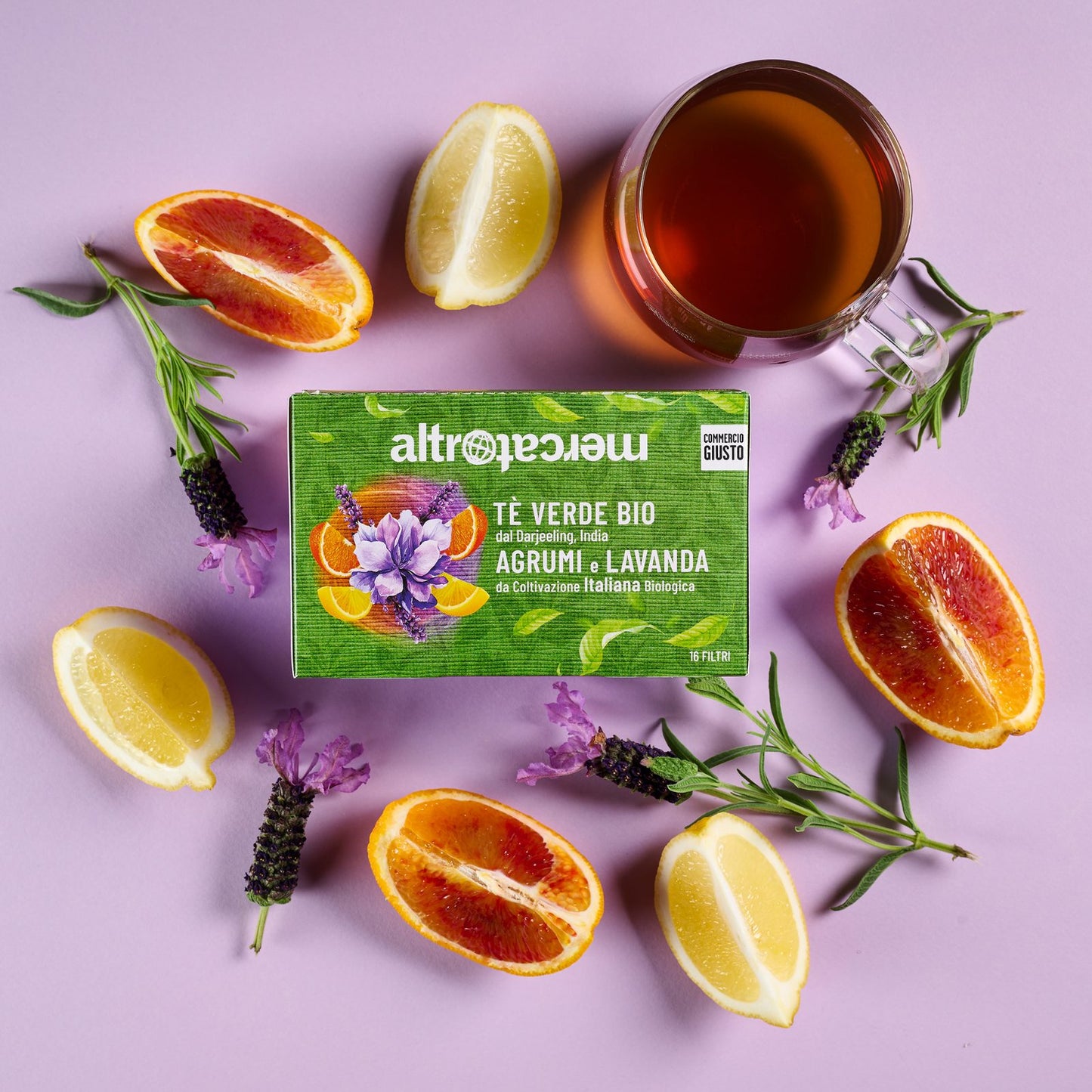 TÈ VERDE DARJEELING AGRUMI E LAVANDA- BIO | COD 7120 | 16 FILTRI