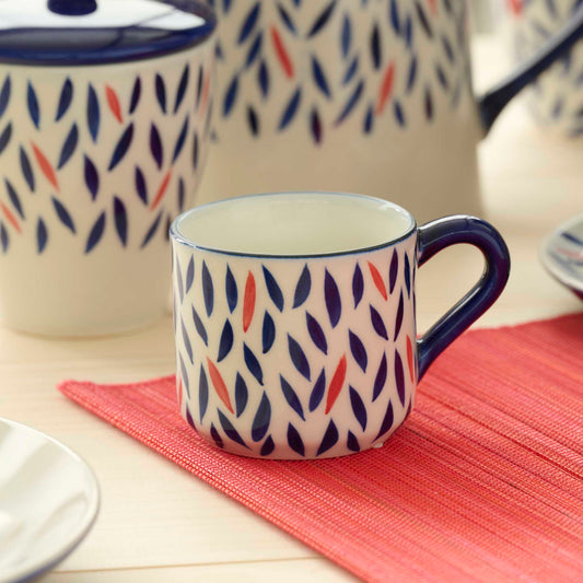 TAZZINA CAFFE' PETALI CON PIATTINO IN CERAMICA | COD. 6999