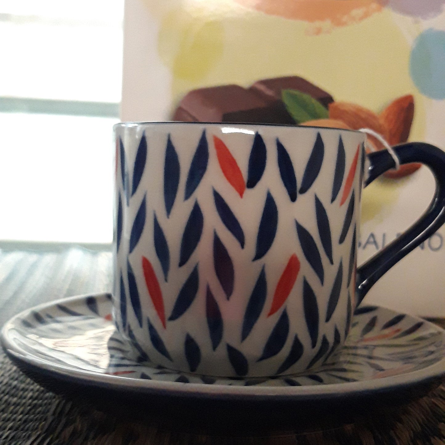 TAZZINA CAFFE' PETALI CON PIATTINO IN CERAMICA | COD. 6999