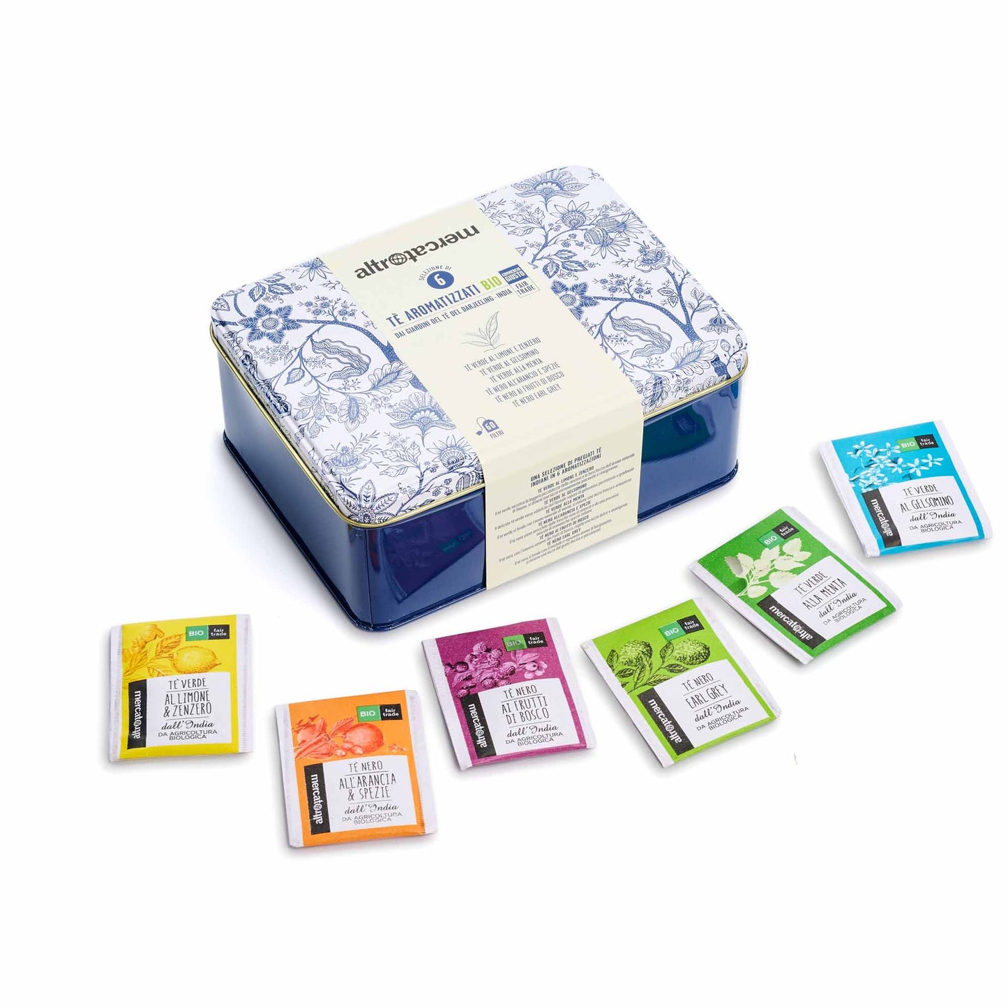 TÈ AROMATIZZATI IN COFANETTO IN LATTA - BIO- NATALE SOLIDALE ALTROMERCATO | COD 1099 | 120 g