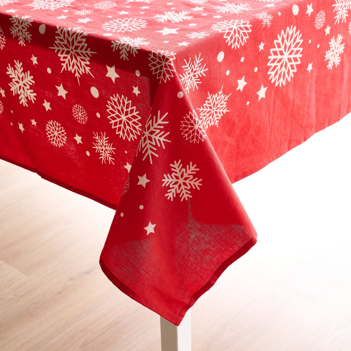 Tovaglia natalizia rossa in cotone indiano 228×150 cm