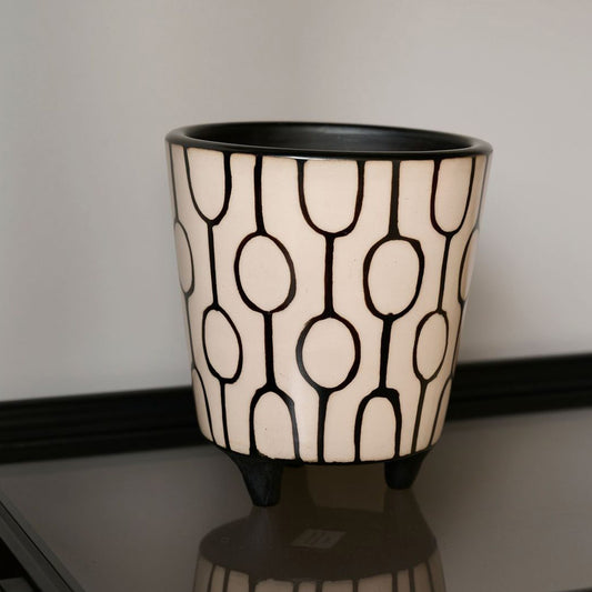 VASO ANELLI CHANCAY C/PIEDINI CERAMICA CHULUCANA | COD 5199