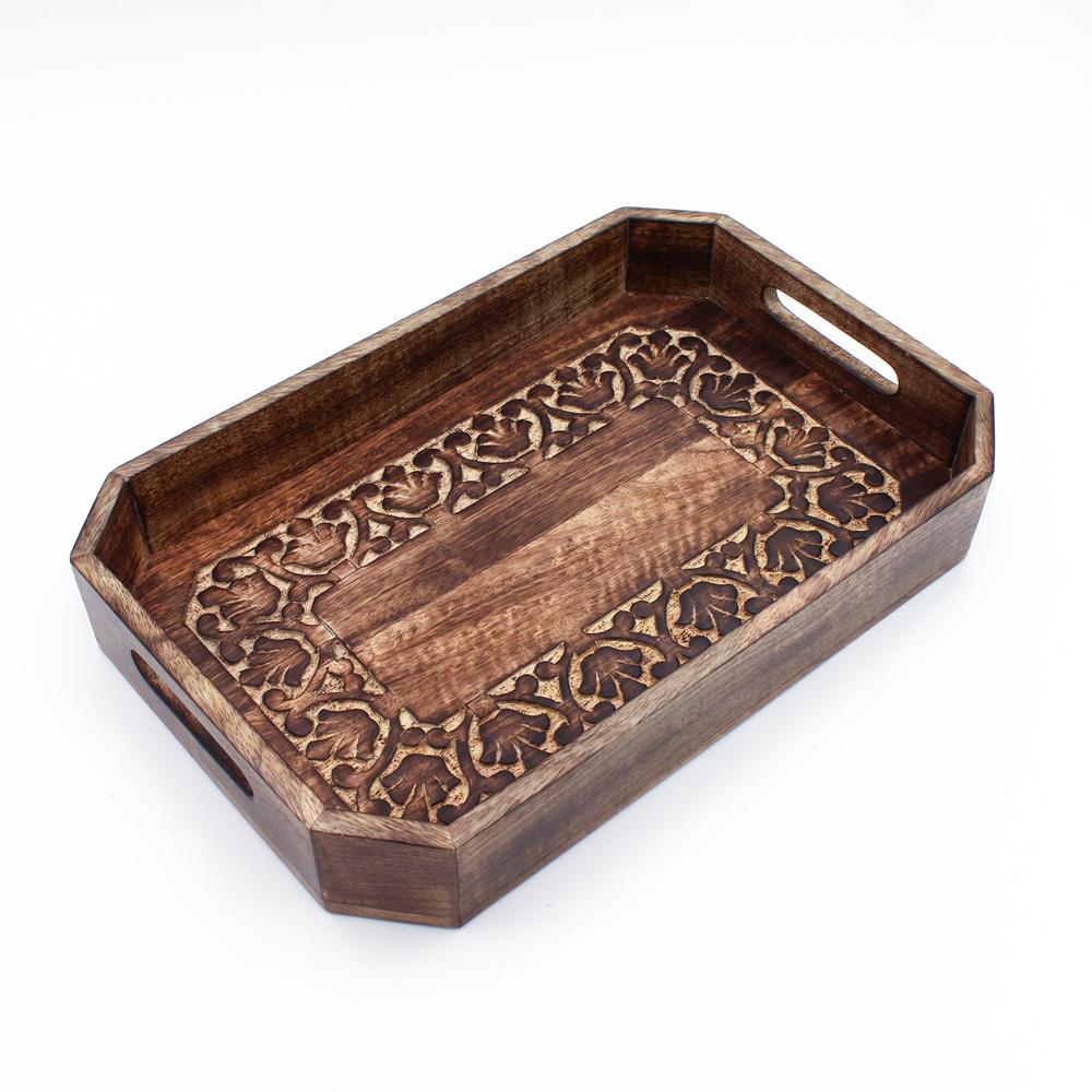 VASSOIO IN LEGNO CON GRECA DECORATA | COD HUBAQIN2041275