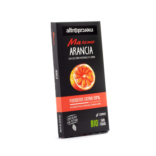 CIOCCOLATO MASCAO FONDENTE EXTRA CON ARANCIA - BIO | COD. 458 | 100 g
