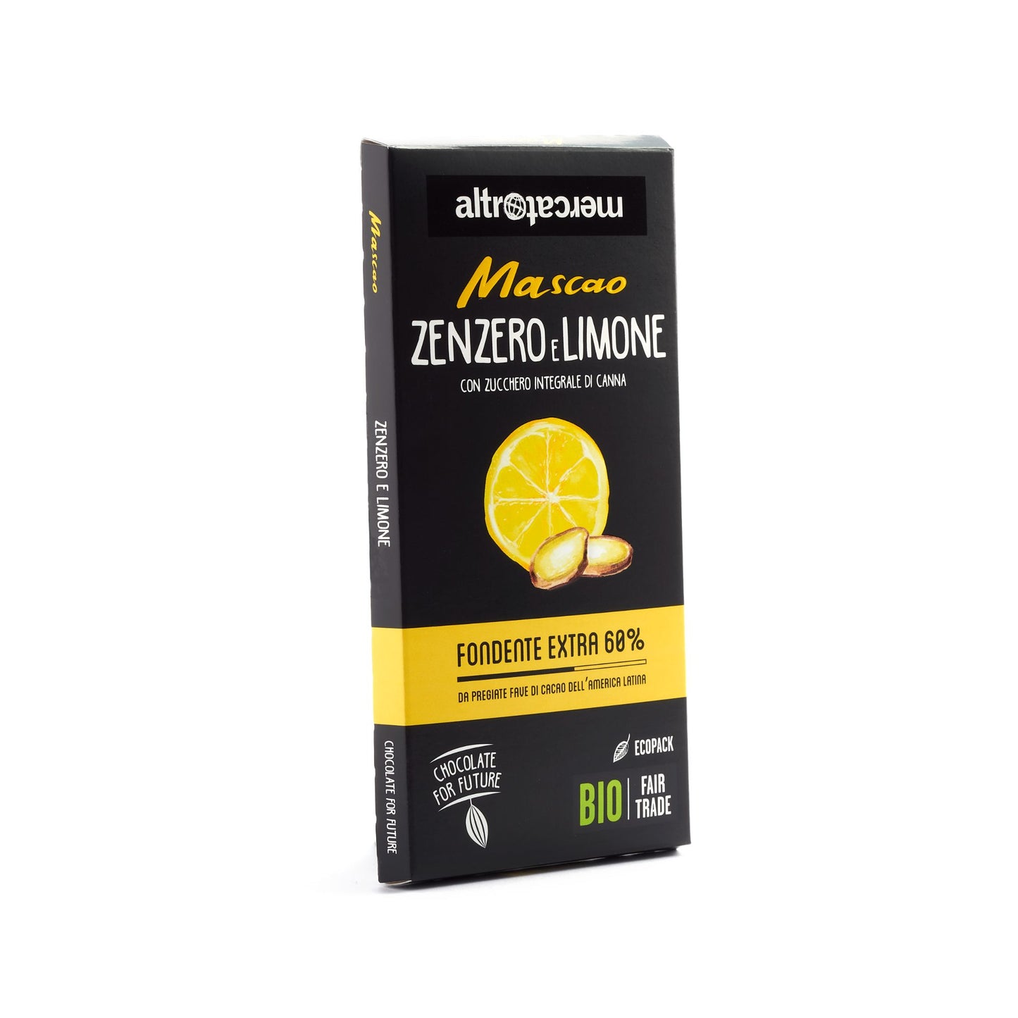 CIOCCOLATO MASCAO FONDENTE ALLO ZENZERO E LIMONE - BIO | COD.5407 | 80 g