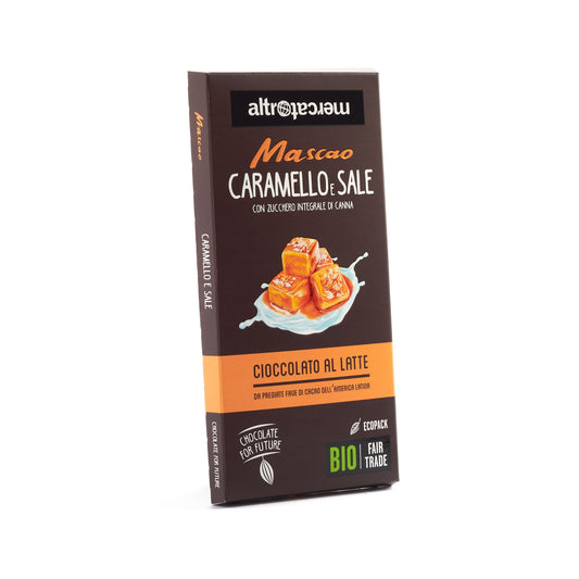CIOCCOLATO MASCAO AL LATTE CON CARAMELLO E SALE - BIO | COD.5406 | 80 g