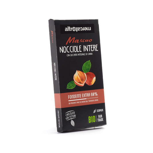 CIOCCOLATO MASCAO FONDENTE EXTRA CON NOCCIOLE INTERE - BIO| COD 1166 |100 g