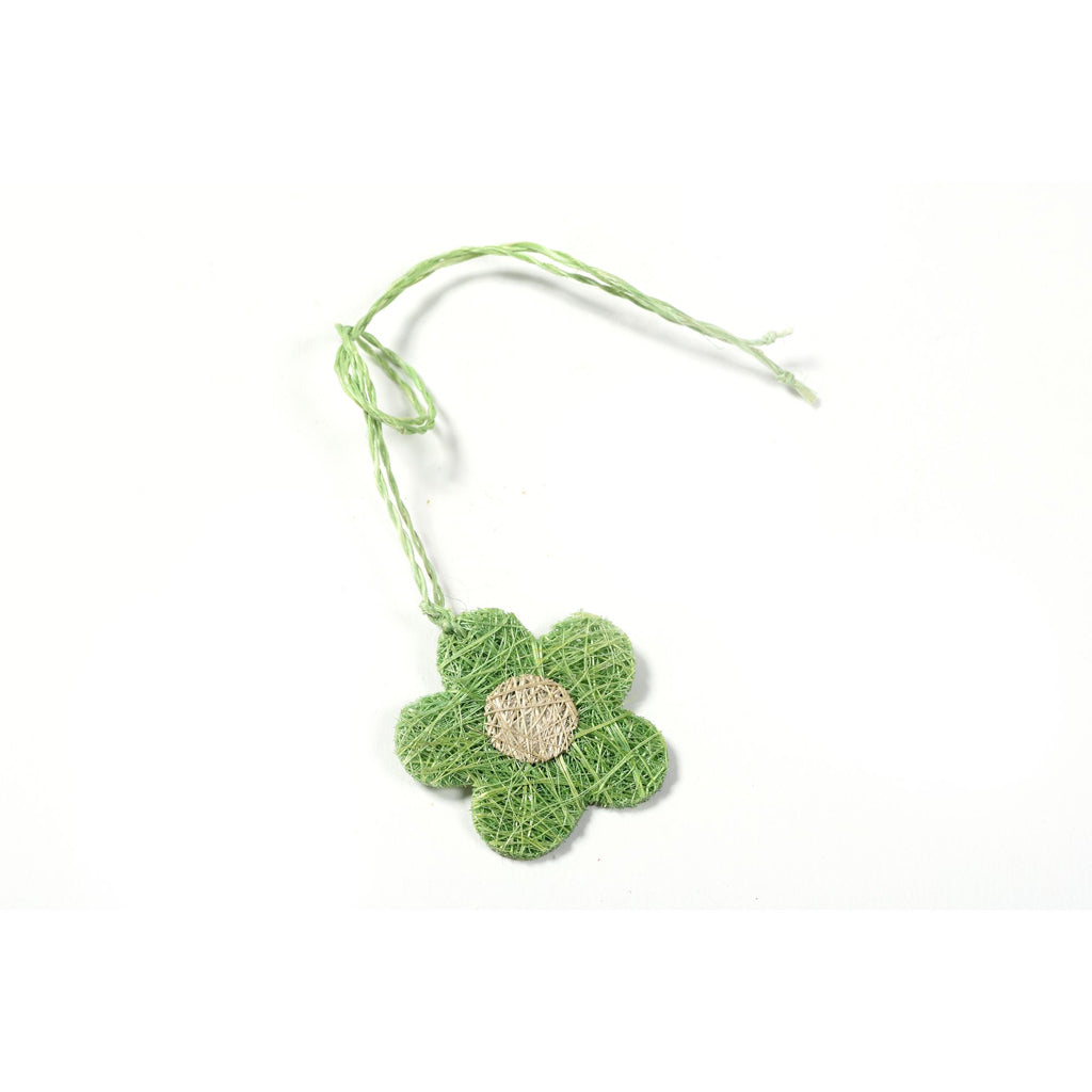 FIORELLINO PIATTO VERDE IN ABACA CON LACCETTO | COD 2409