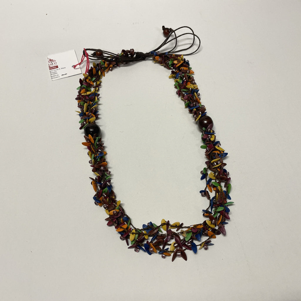 COLLANA MUTIFILO SEMI MELONE MULTICOLOR | COD ASS306
