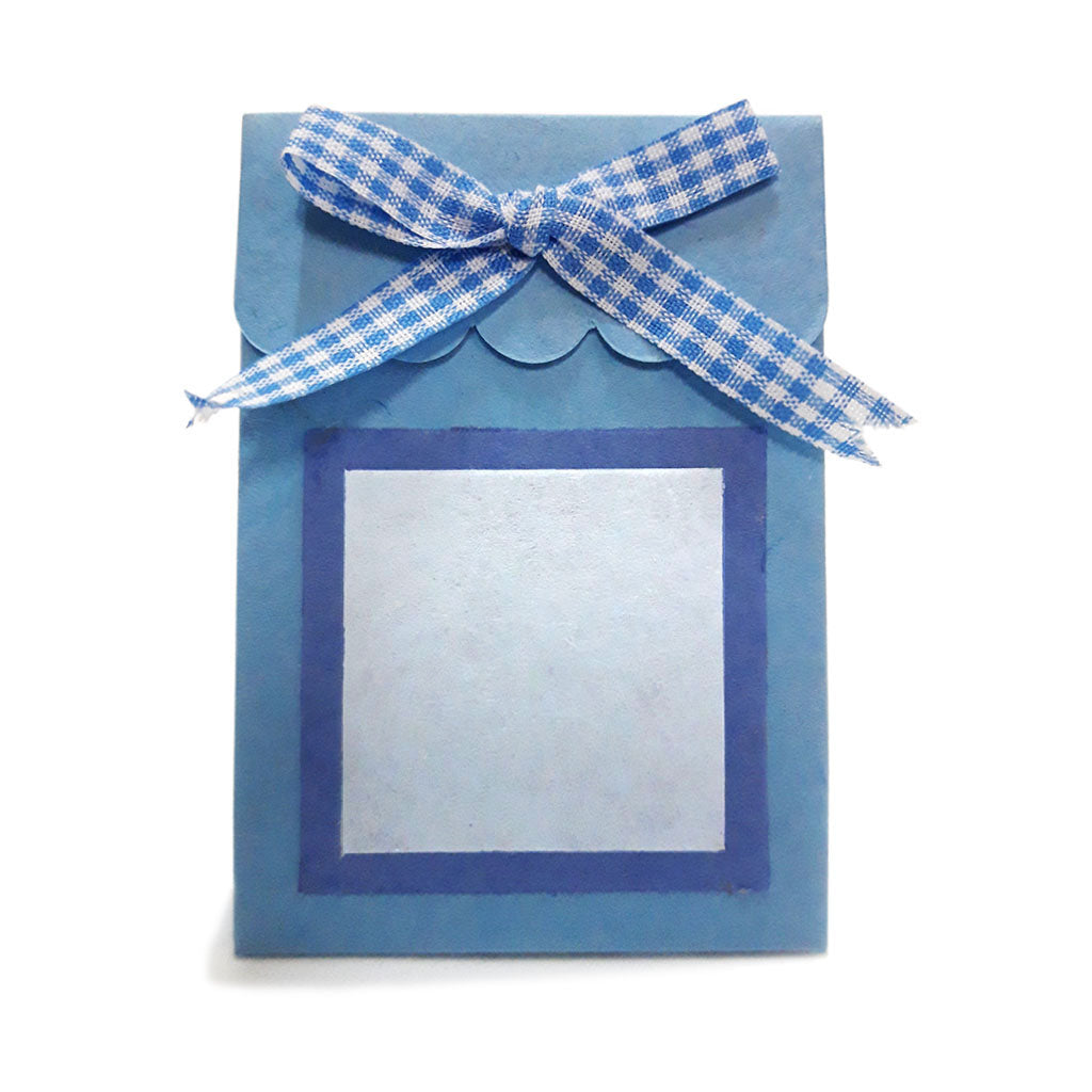 BOMBONIERE EQUOSOLIDALI | SCATOLINA AZZURRA C/SPAZIO FOTO | COD 48840