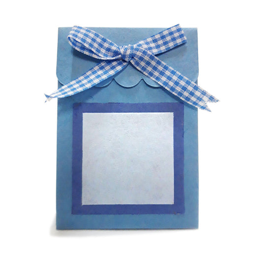 BOMBONIERE EQUOSOLIDALI | SCATOLINA AZZURRA C/SPAZIO FOTO | COD 48840