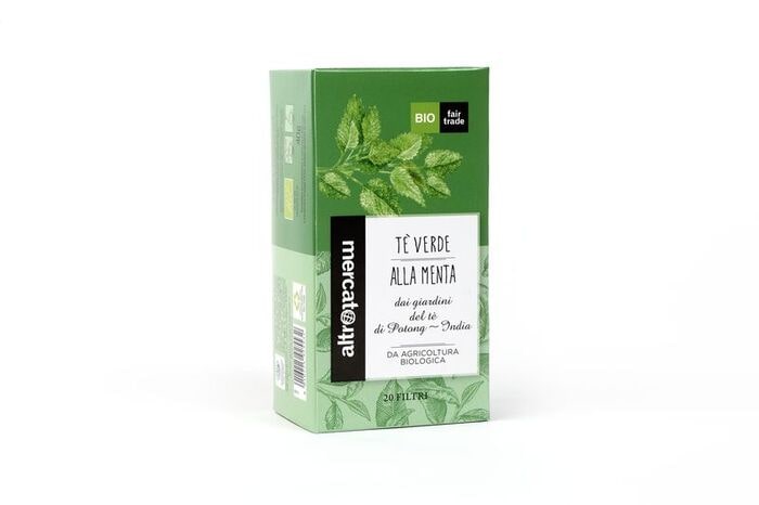 TÈ VERDE ALLA MENTA 20 BUSTINE - BIO | COD. 386 | 20 filtri - 40 g