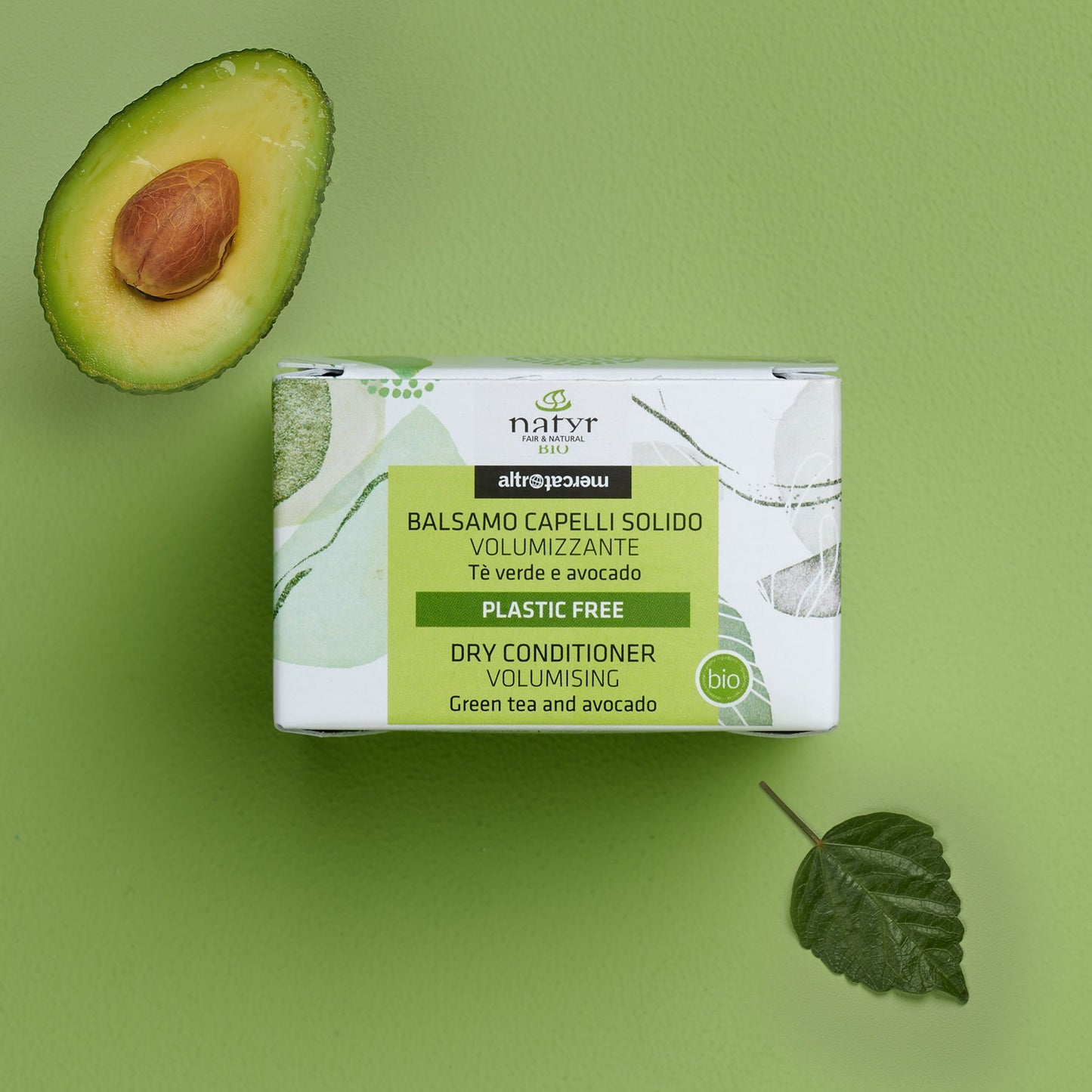 BALSAMO CAPELLI SOLIDO VOLUMIZZANTE TÈ VERDE AVOCADO - BIO  | COD. 3760 | 50gr