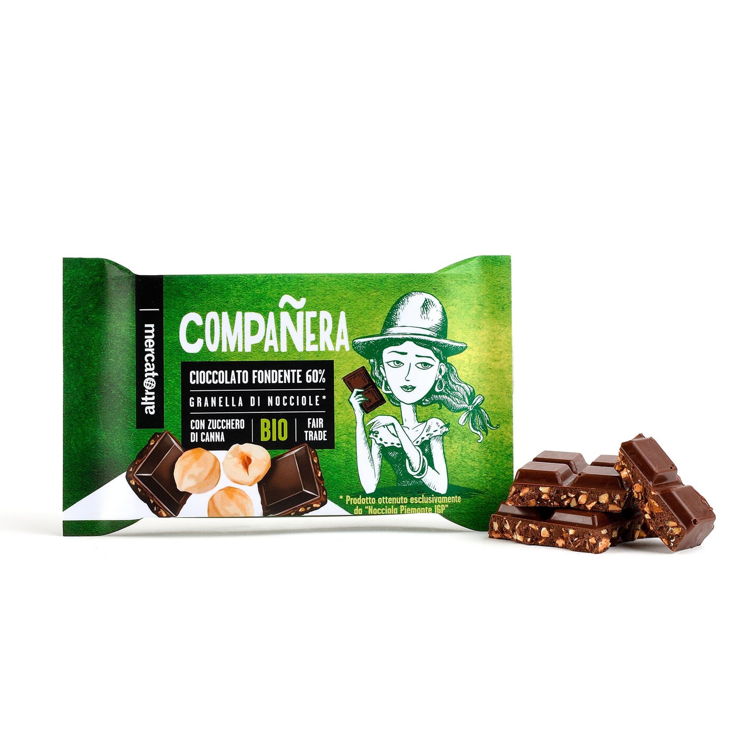 CIOCCOLATO COMPANERA FONDENTE EXTRA NOCCIOLE PIEMONTE - BIO   | 100 g | COD 1167