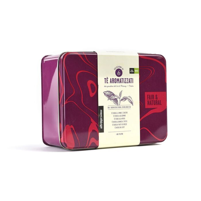 TÈ AROMATIZZATI IN COFANETTO IN LATTA - BIO- NATALE SOLIDALE ALTROMERCATO | COD   1099 | 120 g
