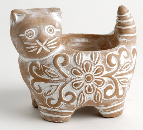 PORTAPIANTINA GATTINO IN TERRACOTTA | COD 44866