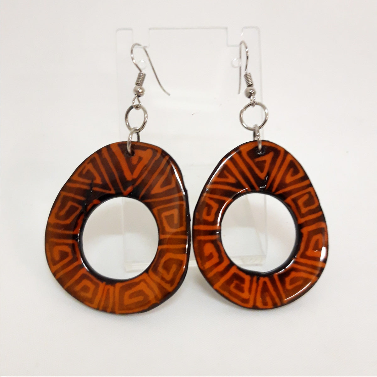 ORECCHINI IN TAGUA DISEGNO BATIK VARI COLORI | COD ASS3008