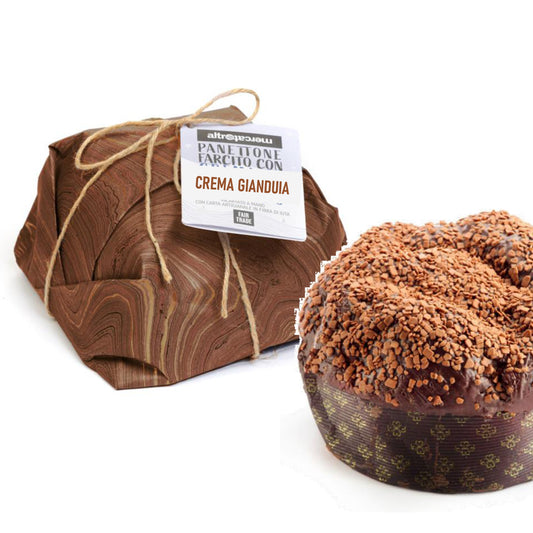 panettone di Natale farcito crema gianduia equosolidale Altromercato