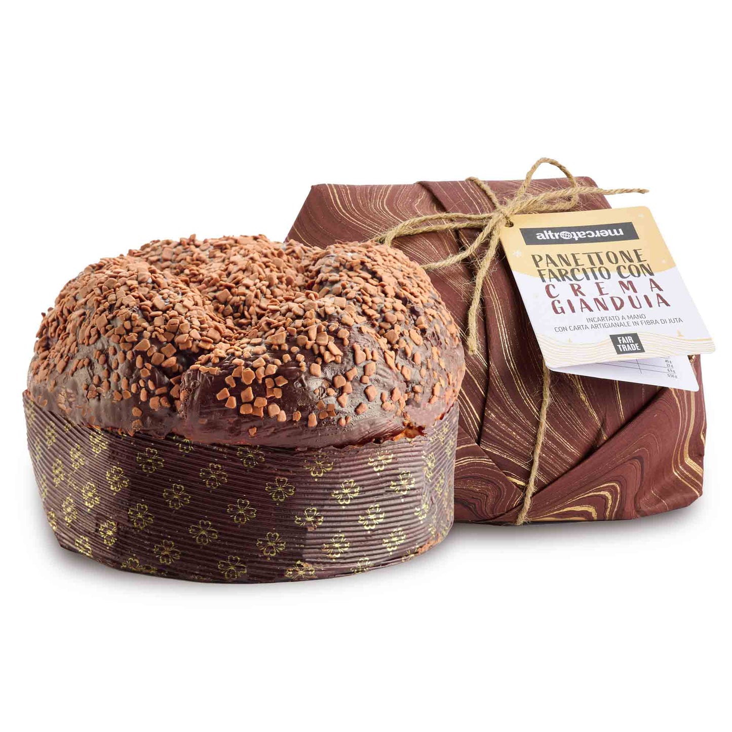panettone di Natale farcito crema gianduia equosolidale Altromercato