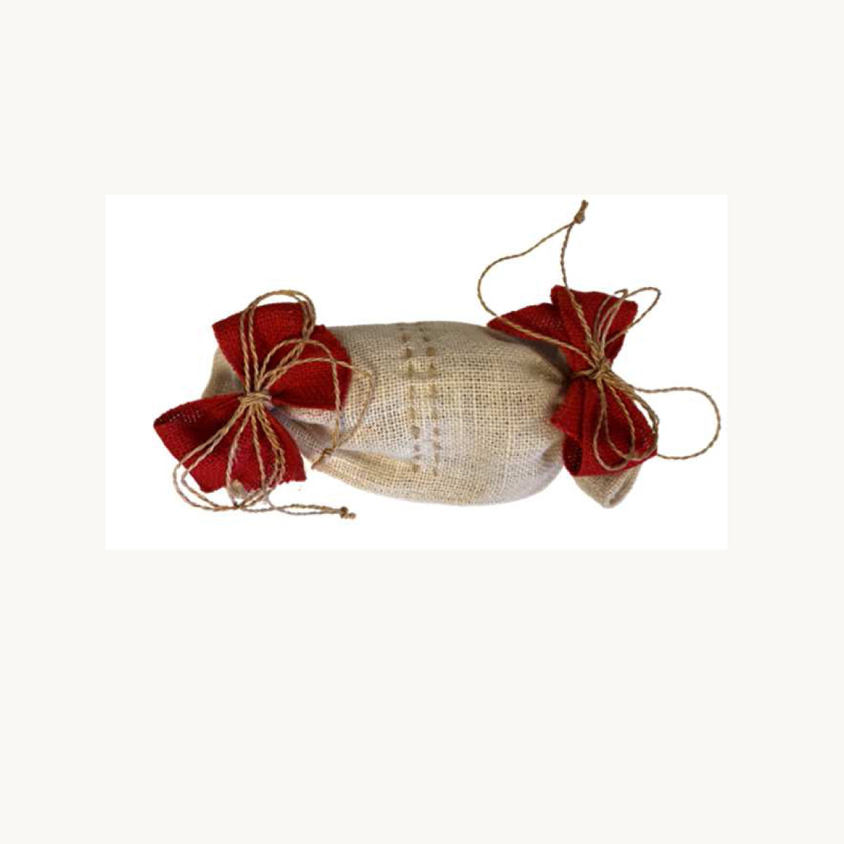 SACCHETTO CARAMELLA PICCOLO JUTA NAT./SPAGO ROSSO | COD 295900