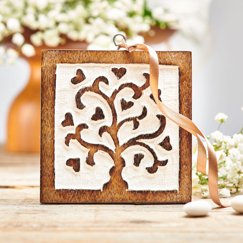 sottomoka albero della vita in legno di mango Altromercato. Decorativo per bomboniera equo solidale