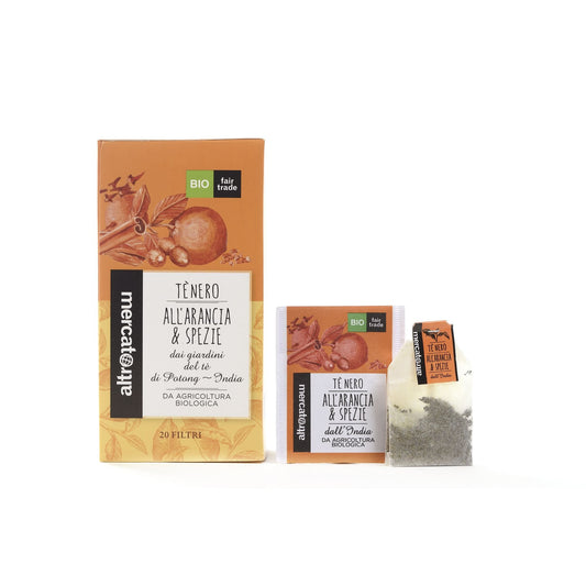 TÈ NERO ARANCIO E SPEZIE INDIA - BIO | COD. 480 | 20 filtri - 40 g