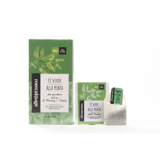 TÈ VERDE ALLA MENTA 20 BUSTINE - BIO | COD. 386 | 20 filtri - 40 g