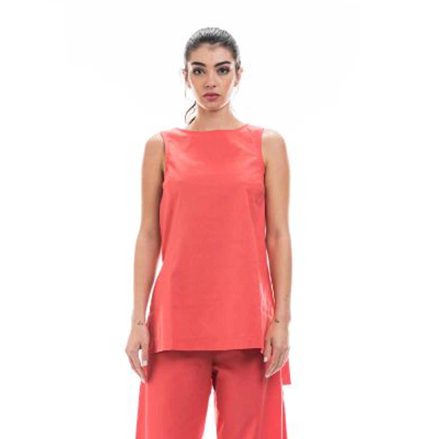 TOP IRIS IN COTONE E LINO COLOR LITCHI COLLEZIONE PE21 | HUBAQOEIN1031900