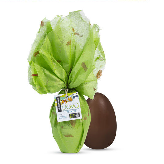Uovo Pasqua Equosolidale cioccolato al latte biologico Altromercato