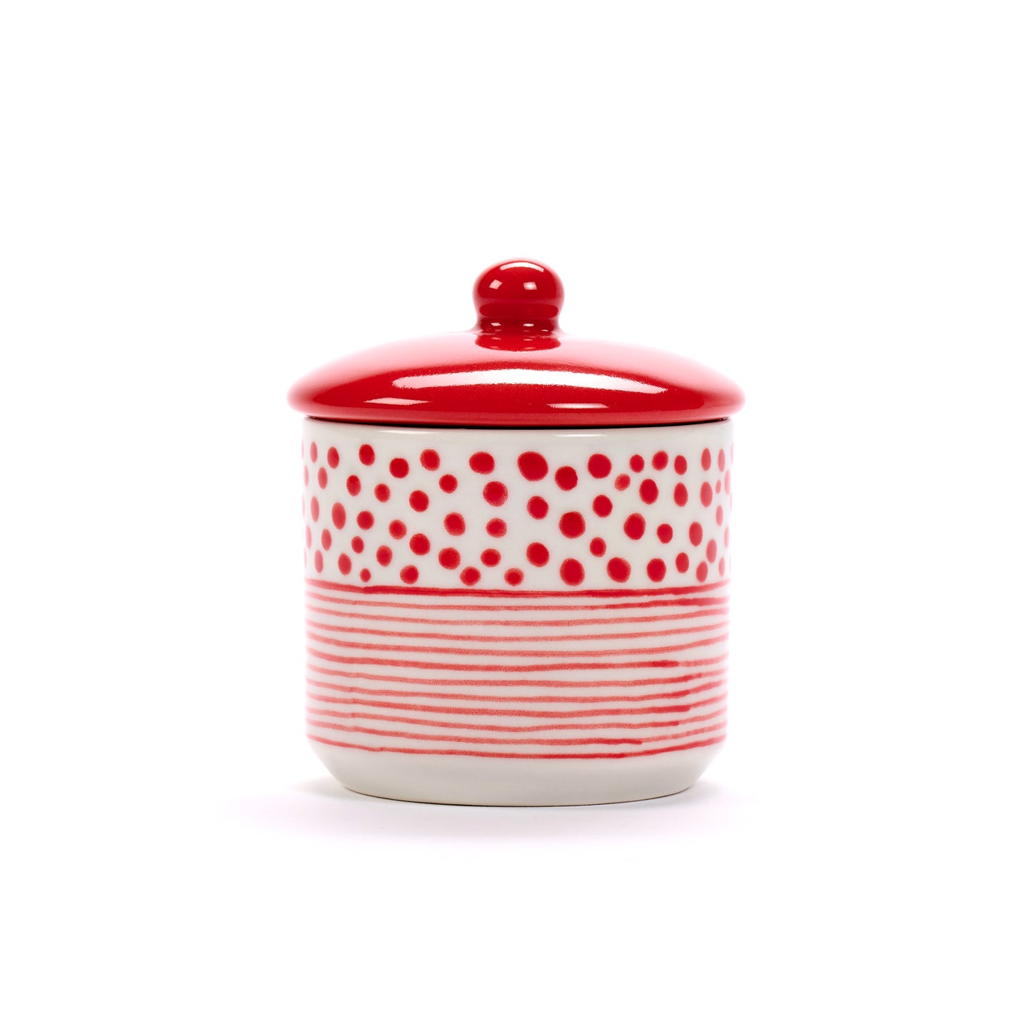 BARATTOLINO DOT-STRIPES ROSSO, CERAMICA  | COD 6984