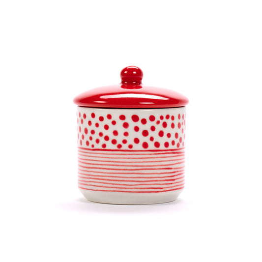 BARATTOLINO DOT-STRIPES ROSSO, CERAMICA  | COD 6984