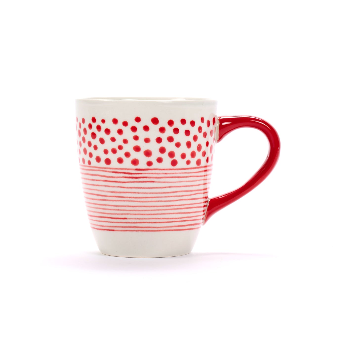 MUG DOT-STRIPES ROSSO, CERAMICA  | COD 6987
