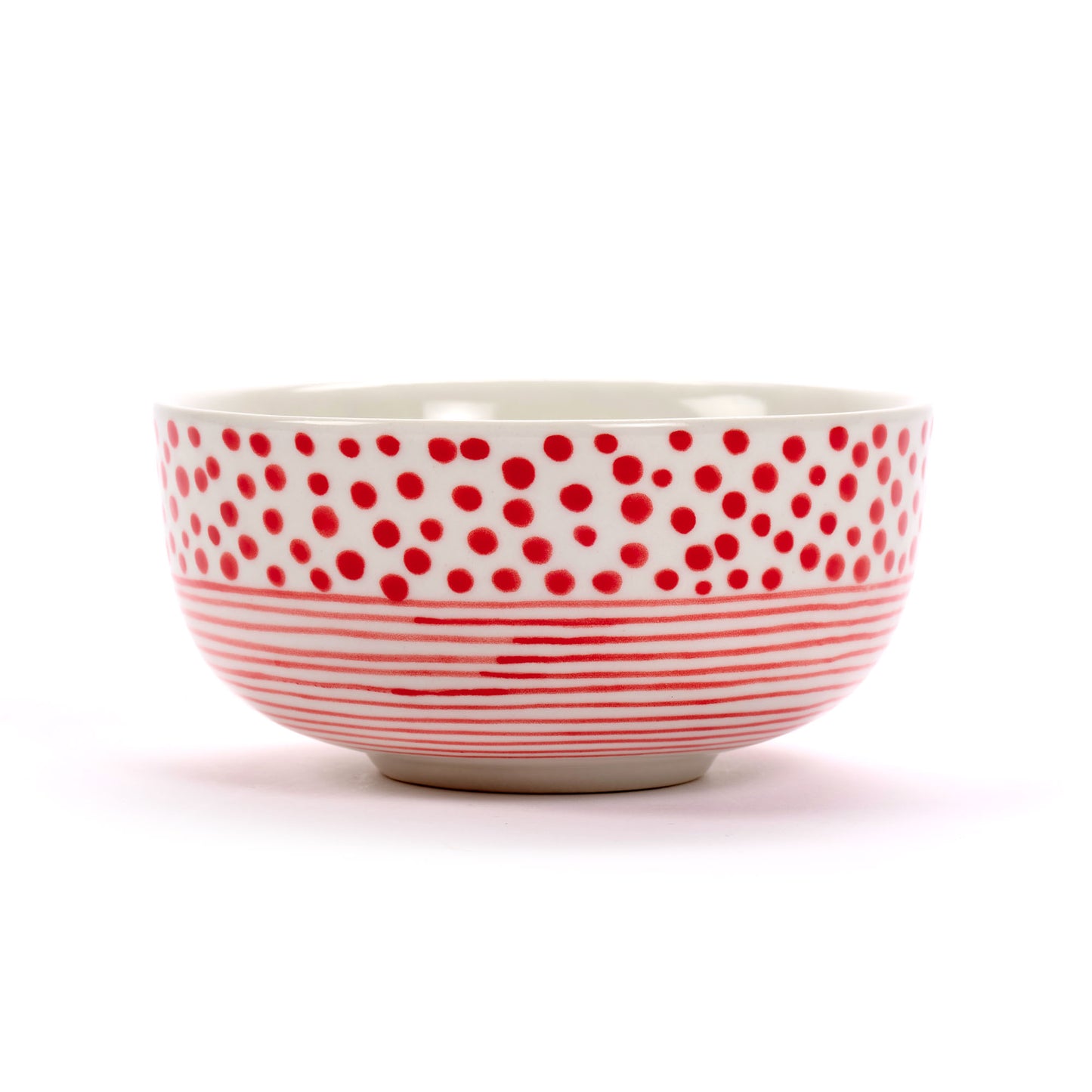 CIOTOLA MEDIA DOT-STRIPES ROSSO, CERAMICA  | COD 6989