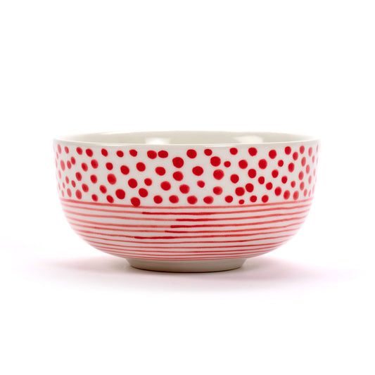 CIOTOLA MEDIA DOT-STRIPES ROSSO, CERAMICA  | COD 6989