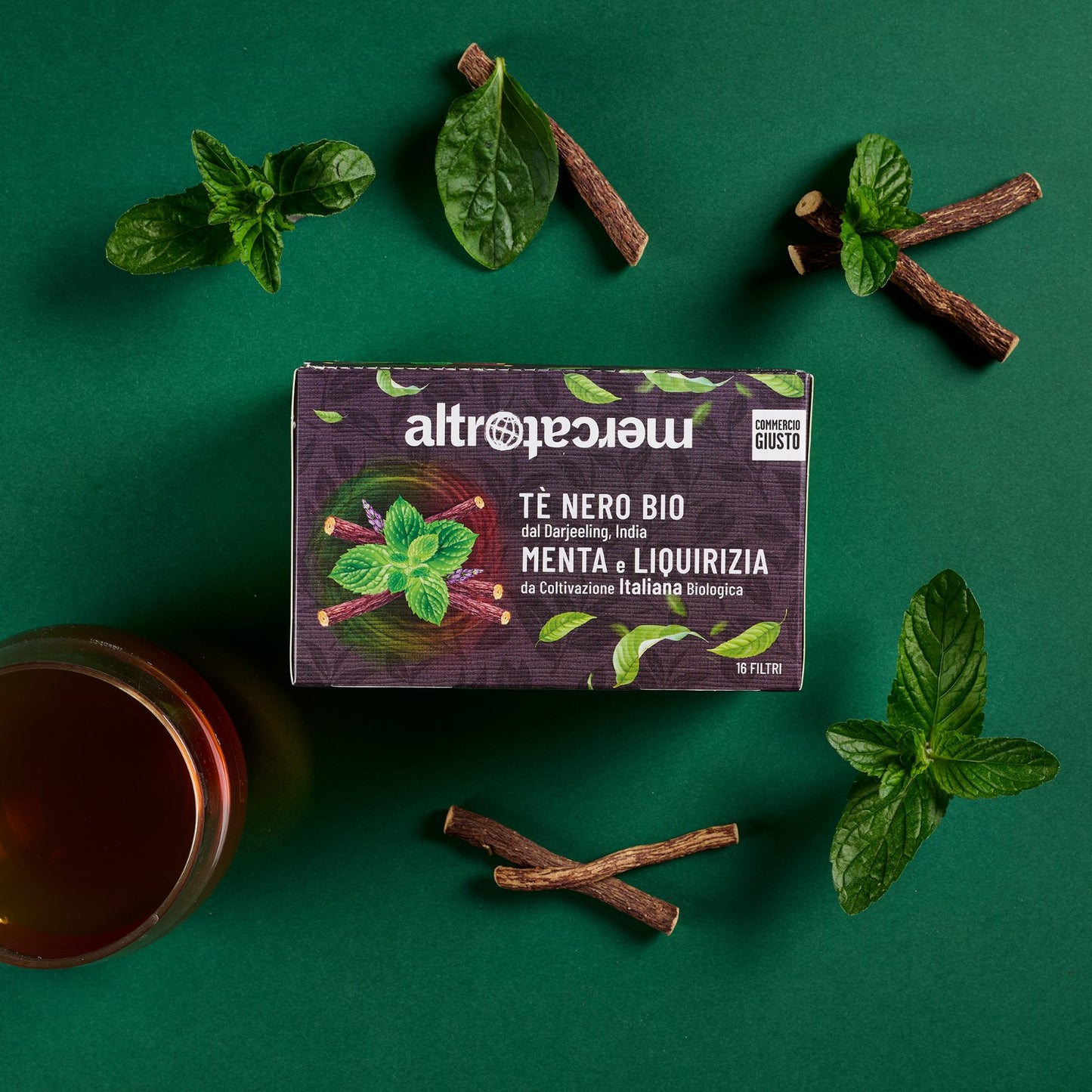 TÈ NERO DARJEELING MENTA E  LIQUIRIZIA- BIO | COD 7119 | 16 FILTRI