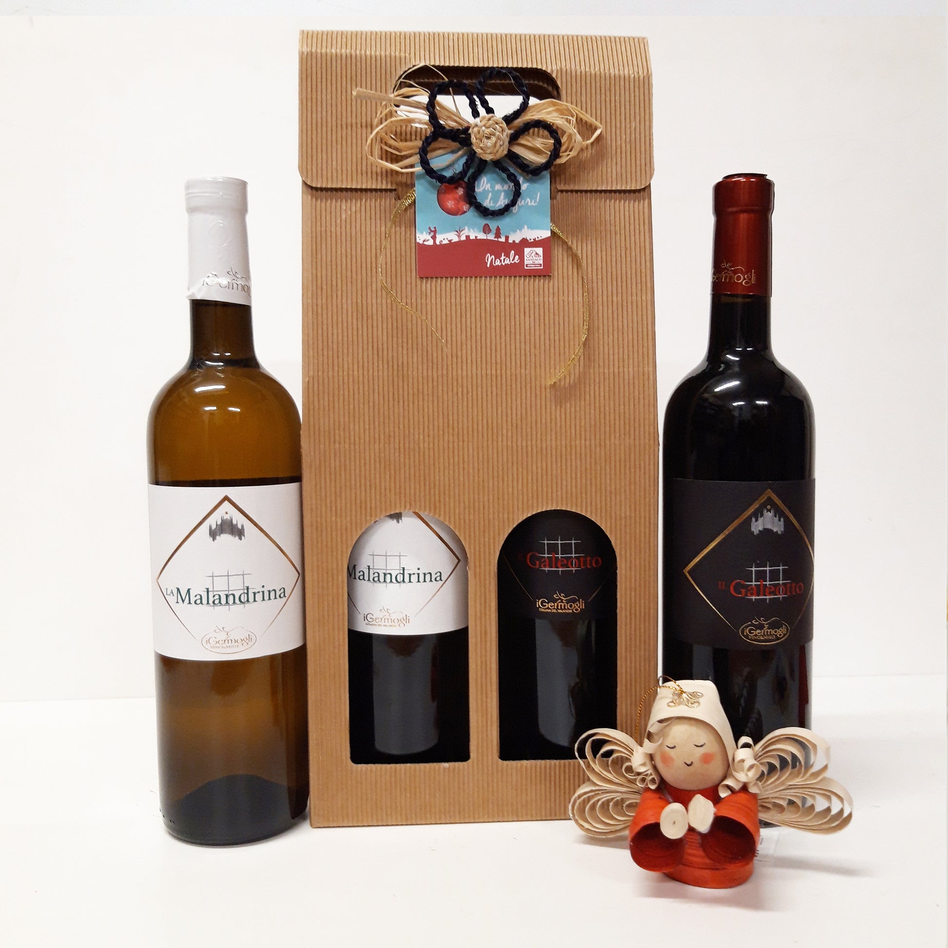 Confezione regalo Natale solidale. Vini I Germogli 