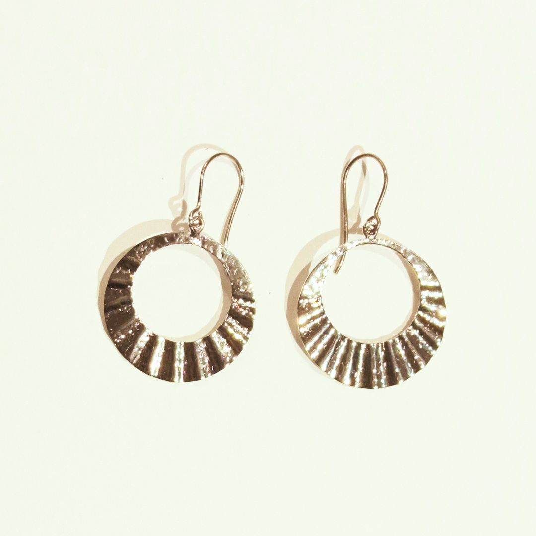 Orecchini in ottone Cerchi silver - Cambogia | Bijoux solidali