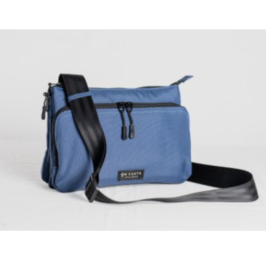 Borsa RPET blu Merope | Borsa sostenibile OnEarth equosolidale, artigianato indiano