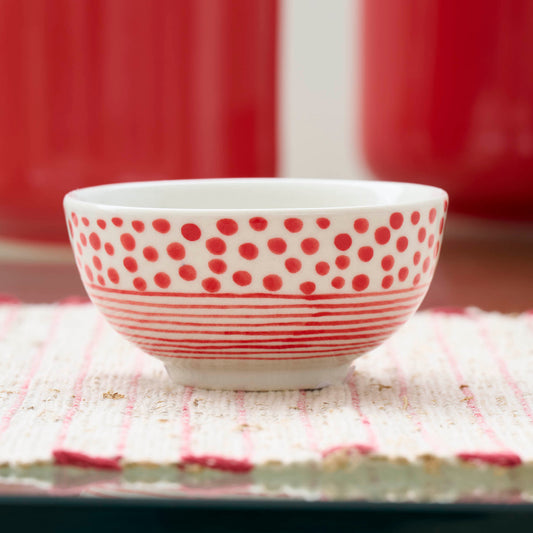 CIOTOLINA DOT-STRIPES ROSSO, CERAMICA  | COD 6987