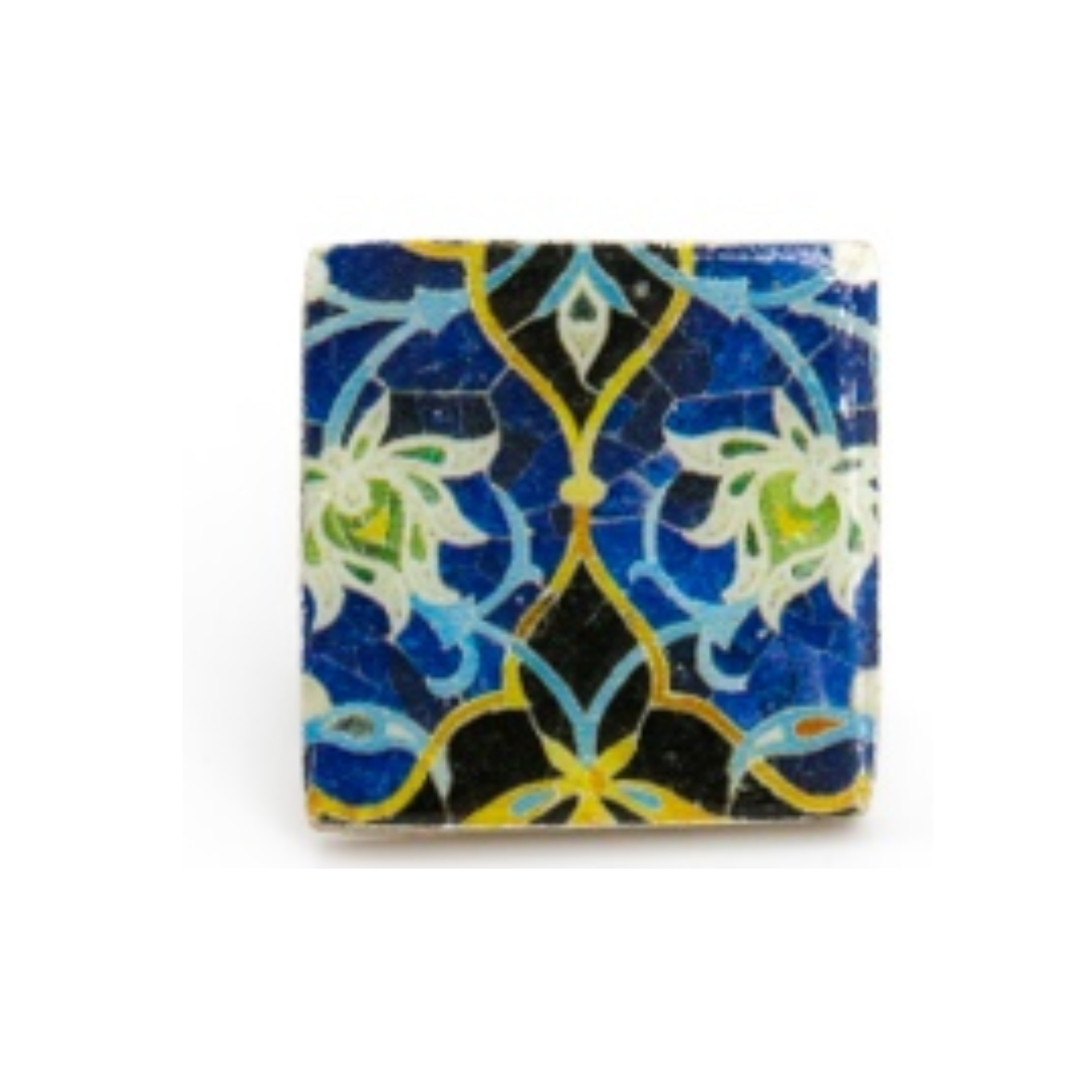 Anello quadrato ceramica Khatoon | Gioielli solidali - Iran
