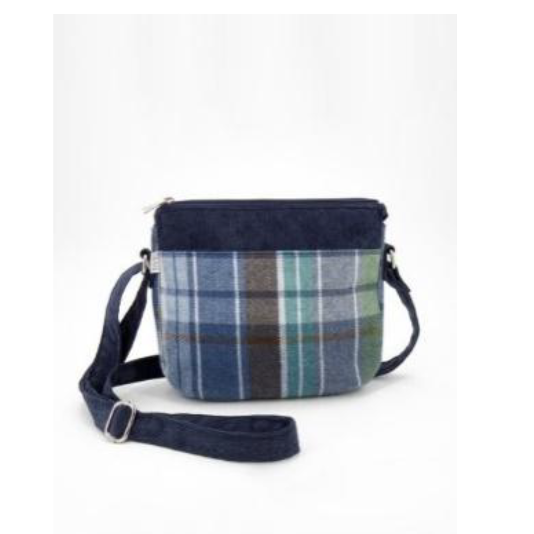 Borsa a tracolla Lumberjack in tweed e velluto | Craftbeauty