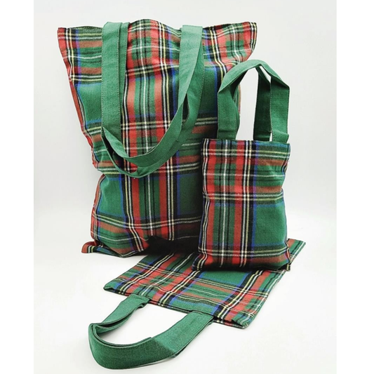 Set 3 borse scozzese verde Fair Gift India