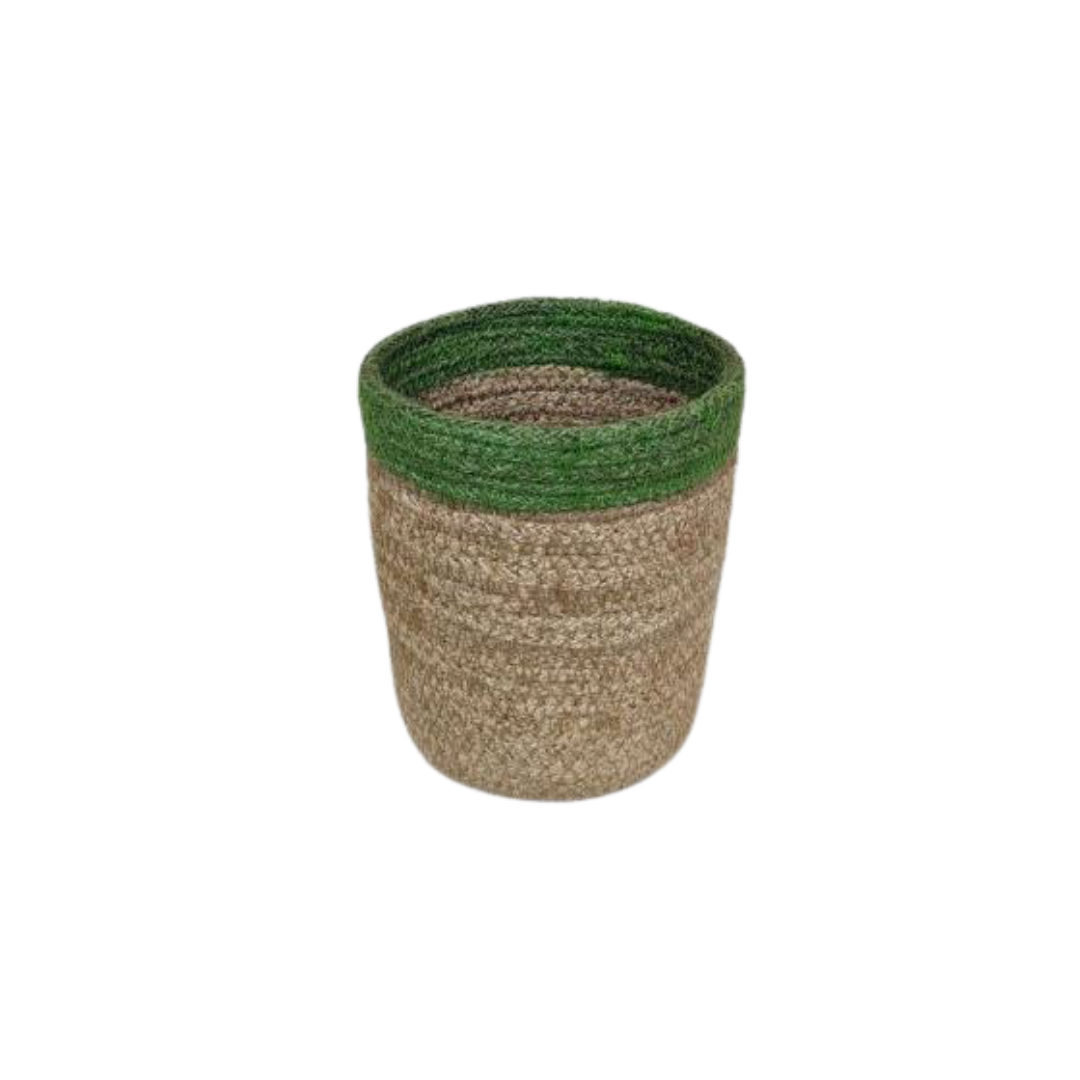 Cesto in juta verde Small | cesto artigianale in fibra naturale