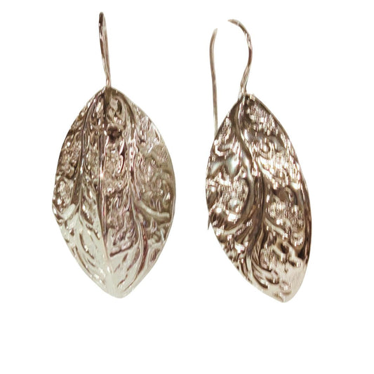 Orecchini artigianali in ottone stile Vietnam realizzati in Cambogia, bijoux solidale