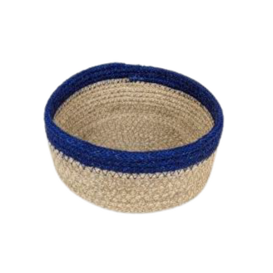 Cesto in juta blu medio | Cesto artigianale in fibra naturale