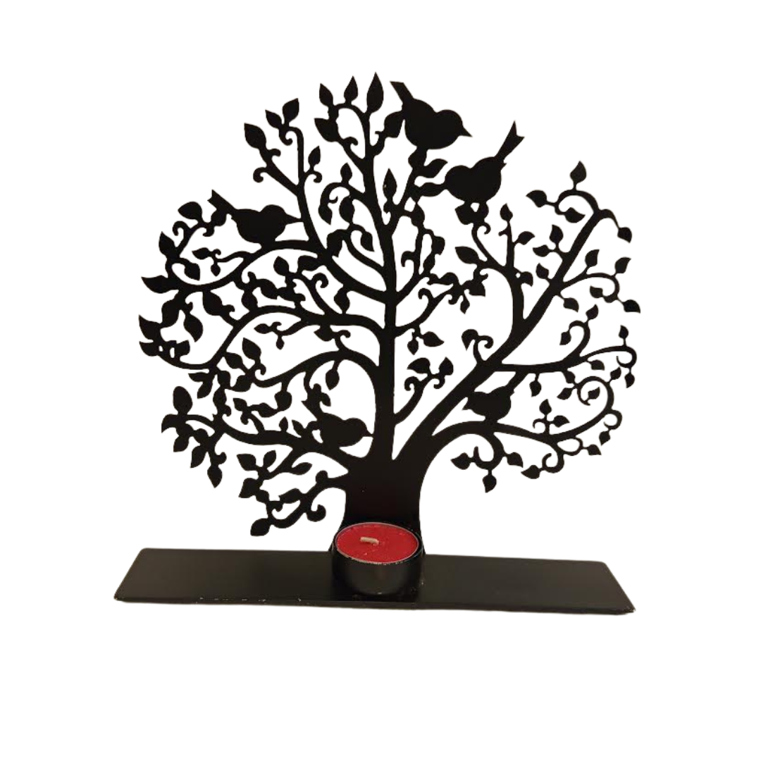 Particolare del Portalumini Albero\Uccellini| Artigianato Indiano